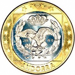Obverse of 2003 Andorra 1 Euro