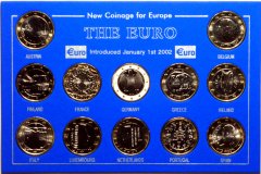 Set of all 12 x 1 Euro Coins